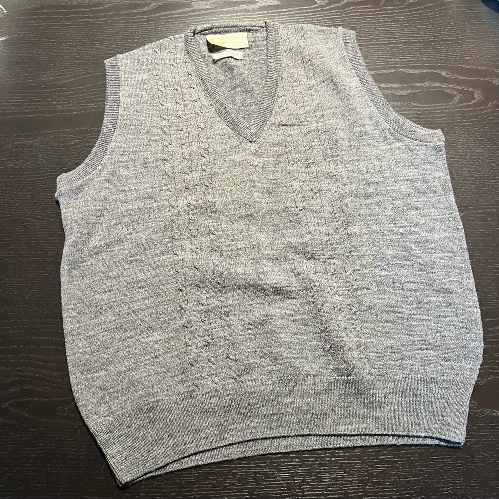 Vintage Pebble Beach V-Neck Gray Sweater Vest